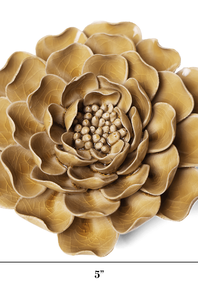 EG16 Caramel Charm Peony - Chive Ceramics Studio - Ceramic Flowers - Chive Ceramics Studio