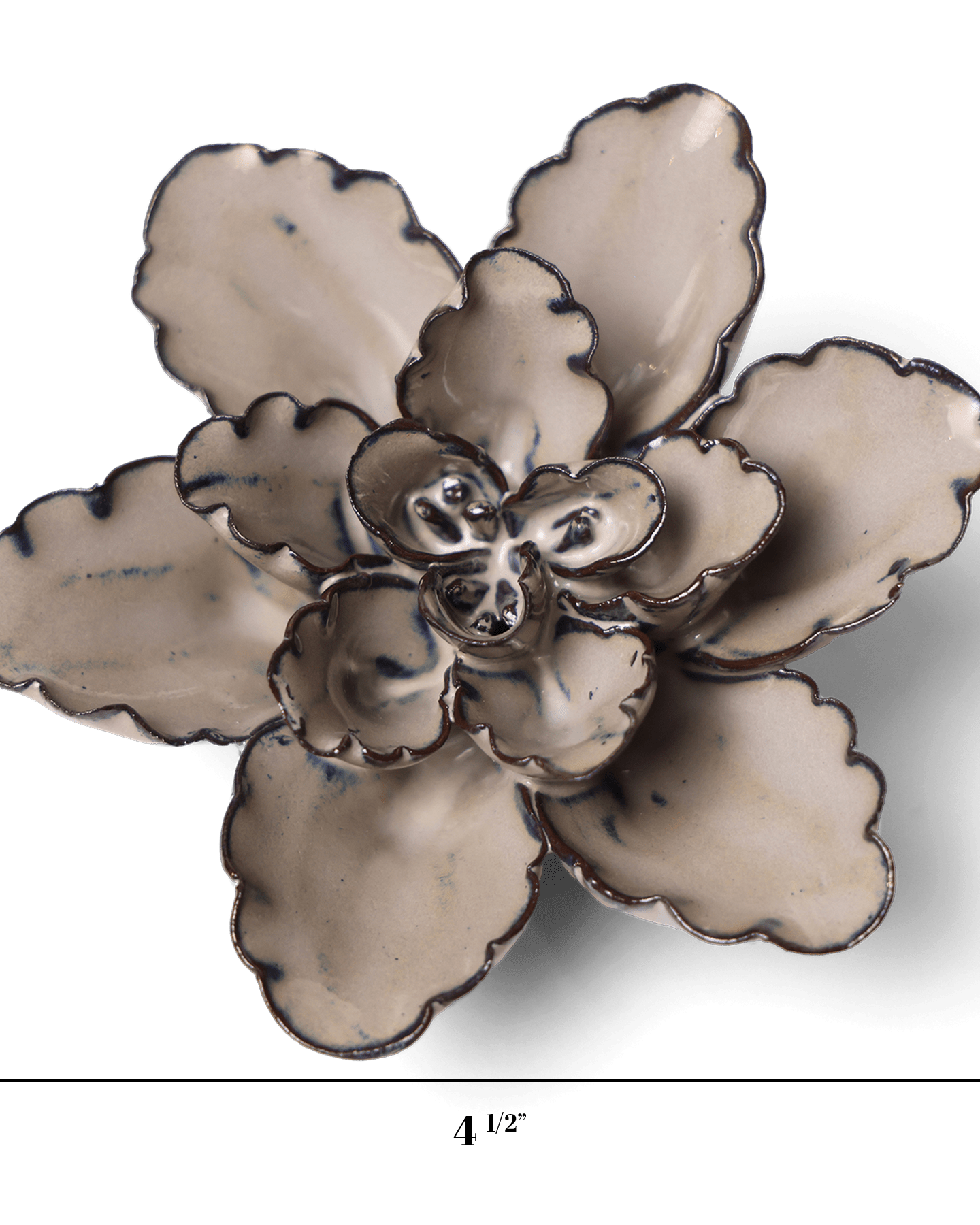 Japan Ceramic Flower Wall Art Ecru Cactus Flower - Chive Ceramics Studio - Ceramic Flowers - Chive US