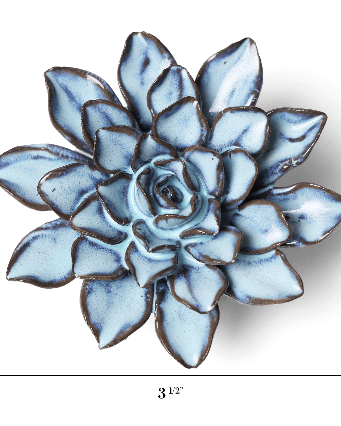 Japan Ceramic Flower Wall Art Blue Brown Aster - Chive Ceramics Studio - Ceramic Flowers - Chive US