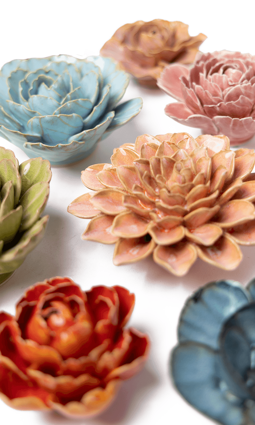 Villandry Gardens - 7 Piece Set - Chive Ceramics Studio - Ceramic Flower Sets - Chive Ceramics Studio