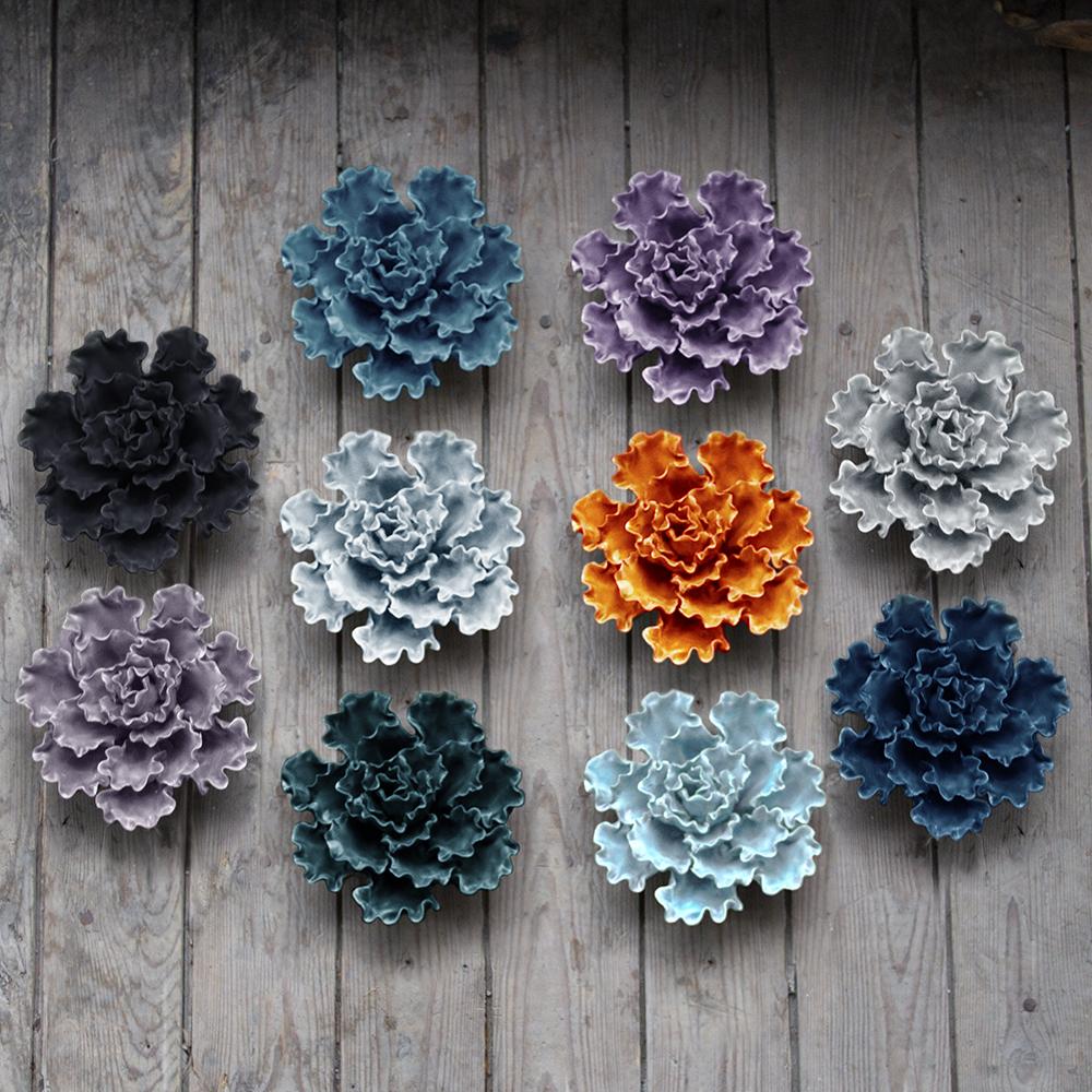 Ceramic Flowers With Keyhole For Hanging On Walls Collection 10 - Chive Studio Canada