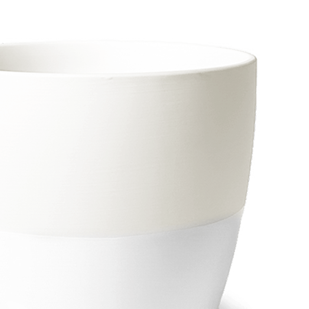 Dyad Porcelain Modern Indoor Plant Pot With Saucer | 3 & 5 inches - Chive Ceramics Studio - Pots - Chive Ceramics Studio