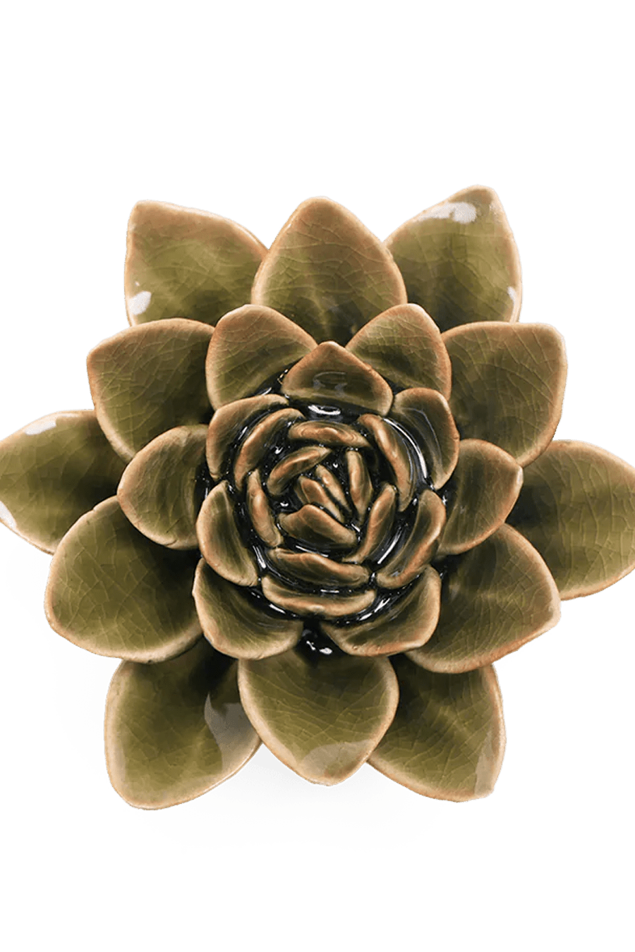 EG01 Olive Green Echeveria - Chive Ceramics Studio - Ceramic Flowers - Chive Ceramics Studio
