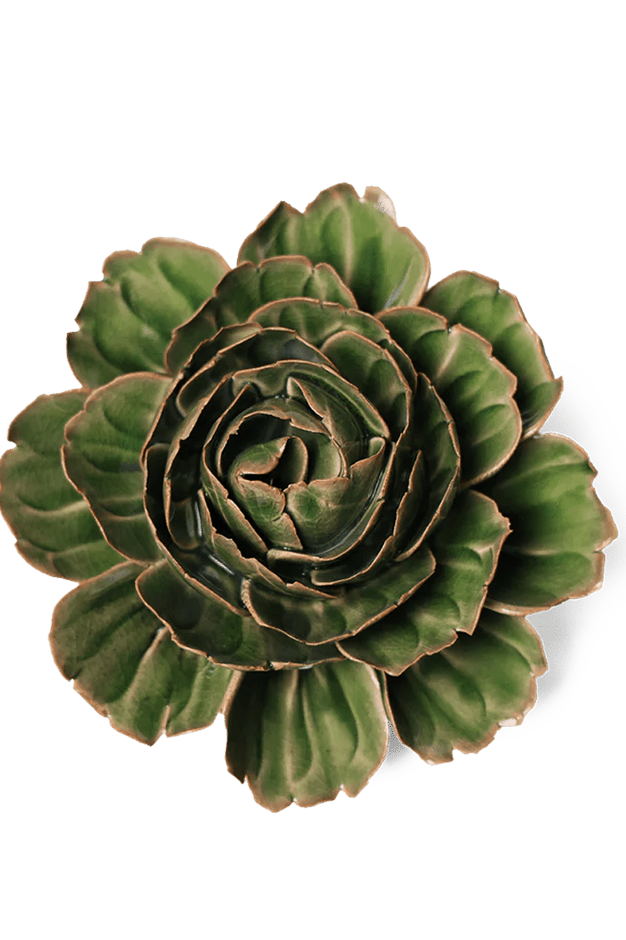 EG05 Avocado Green Rozella Peony - Chive Ceramics Studio - Ceramic Flowers - Chive Ceramics Studio