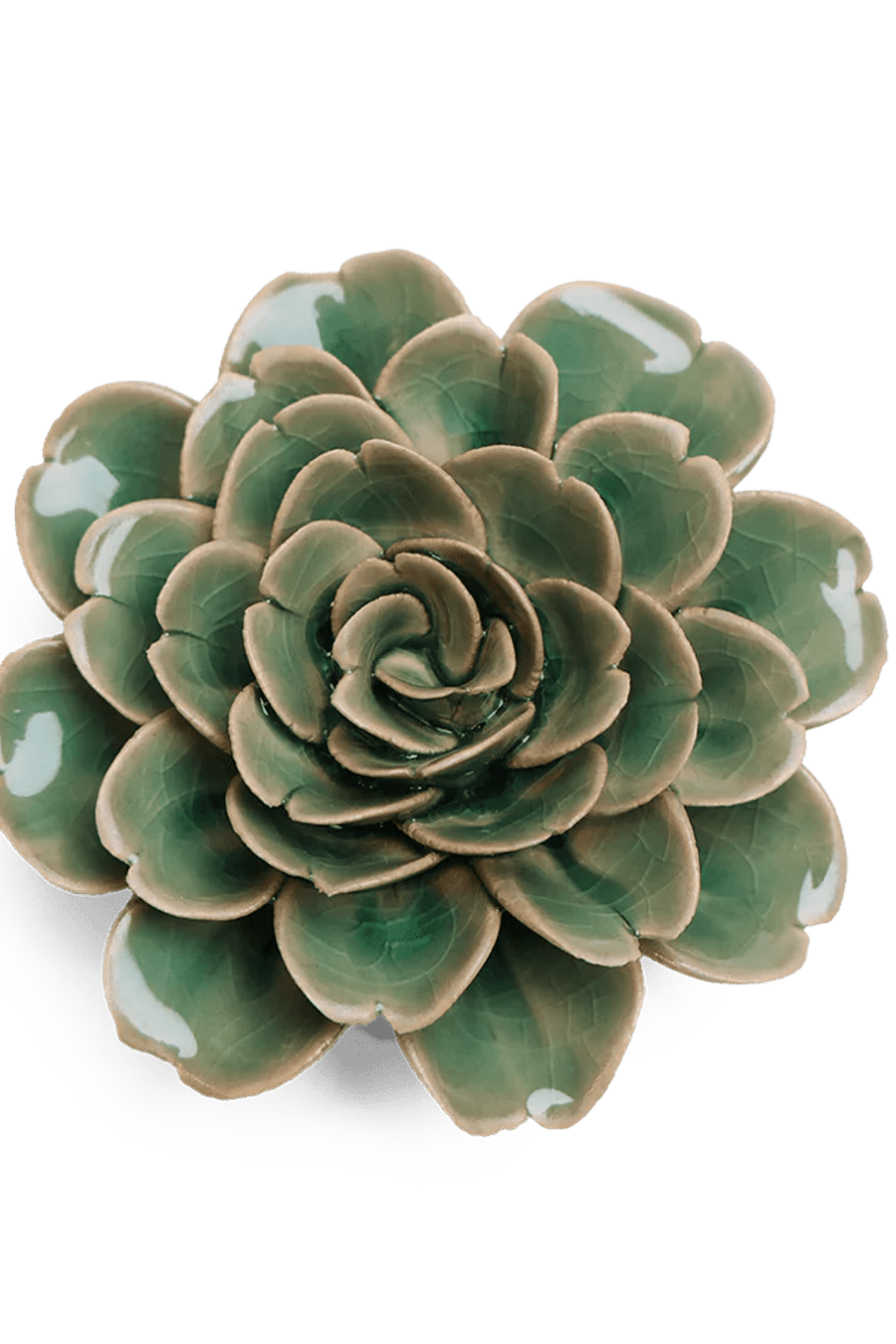 EG11 Jungle Green Tea Rose - Chive Ceramics Studio - Ceramic Flowers - Chive Ceramics Studio