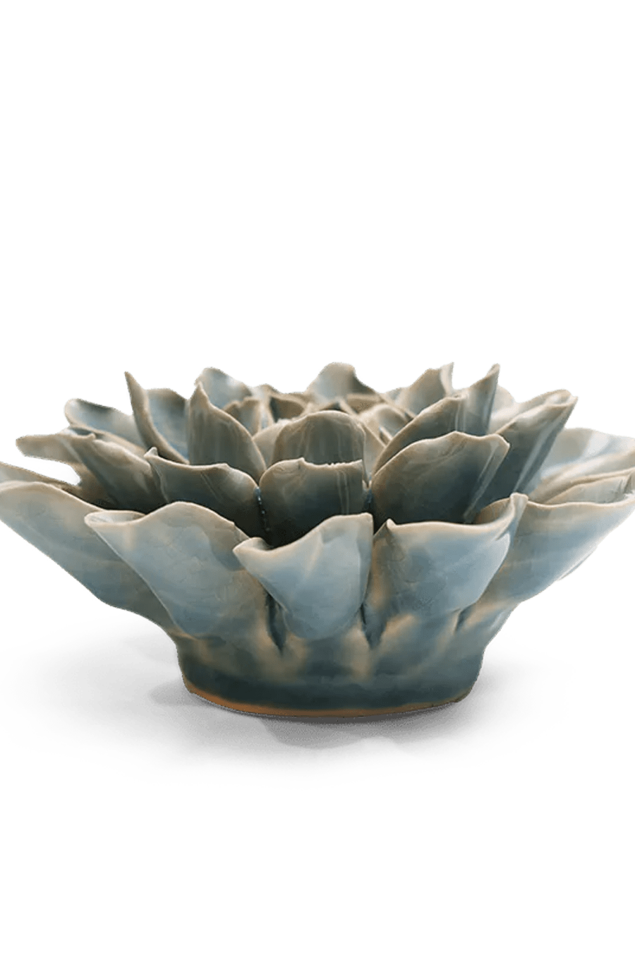 EG17 Powder Blue Aphrodite Dahlia - Chive Ceramics Studio - Ceramic Flowers - Chive Ceramics Studio