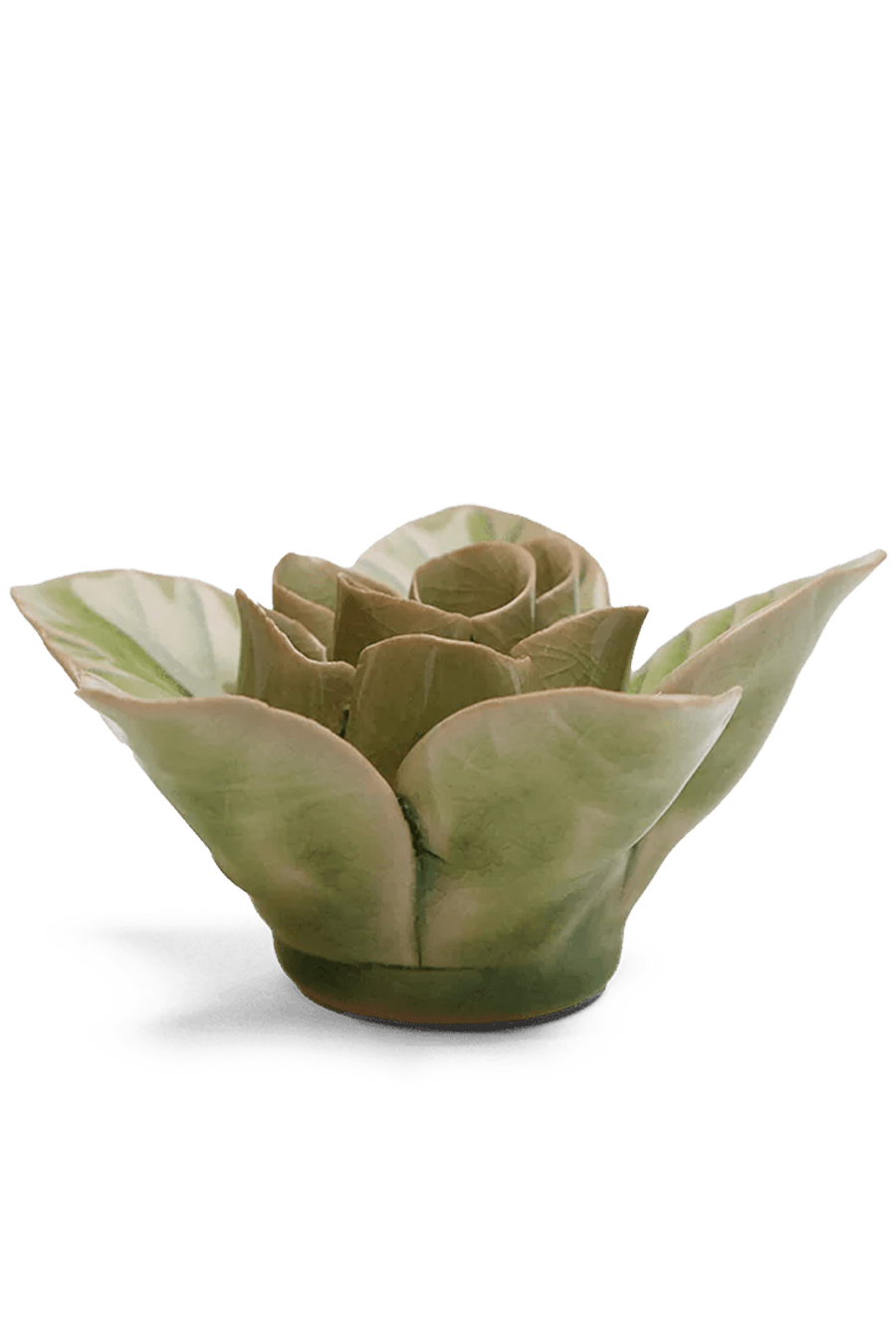 EG18 Peridot Green Maiden Lotus - Chive Ceramics Studio - Ceramic Flowers - Chive Ceramics Studio