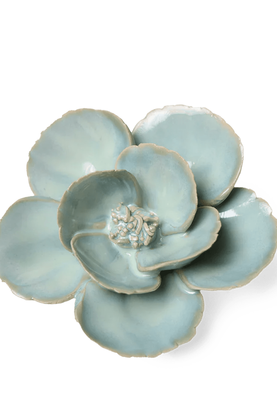 EG19 Milk Teal Poppy - Chive Ceramics Studio - Ceramic Flowers - Chive Ceramics Studio
