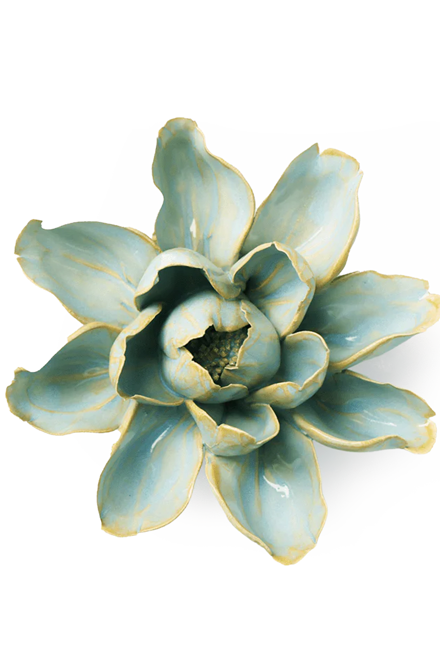 Robin's Egg Blue Aurora Water Lily - Chive Ceramics Studio - Ceramic Flowers - Chive Ceramics Studio