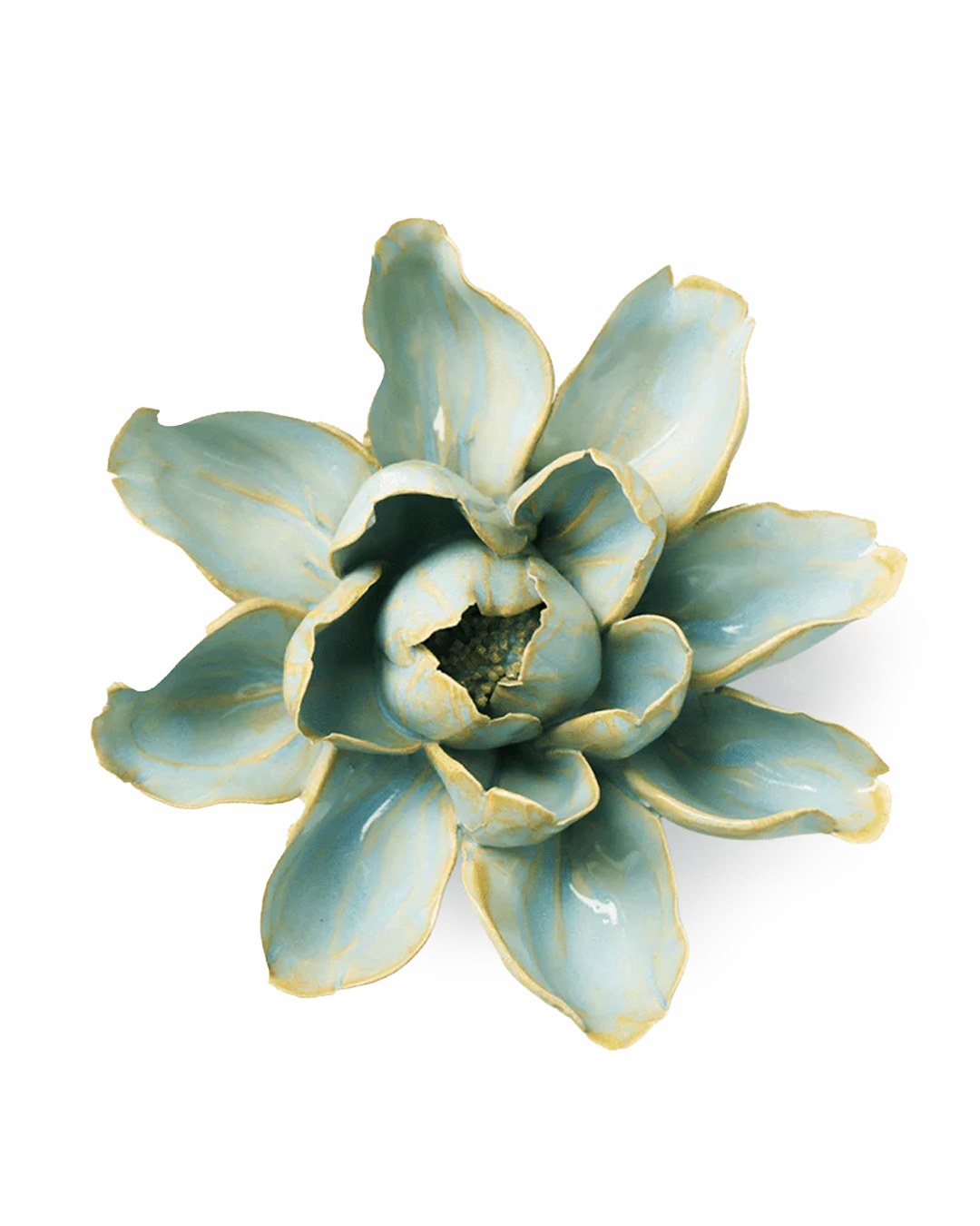 Robin's Egg Blue Aurora Water Lily - Chive Ceramics Studio - Ceramic Flowers - Chive Ceramics Studio