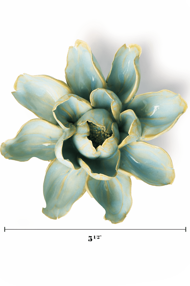 Robin's Egg Blue Aurora Water Lily - Chive Ceramics Studio - Ceramic Flowers - Chive Ceramics Studio