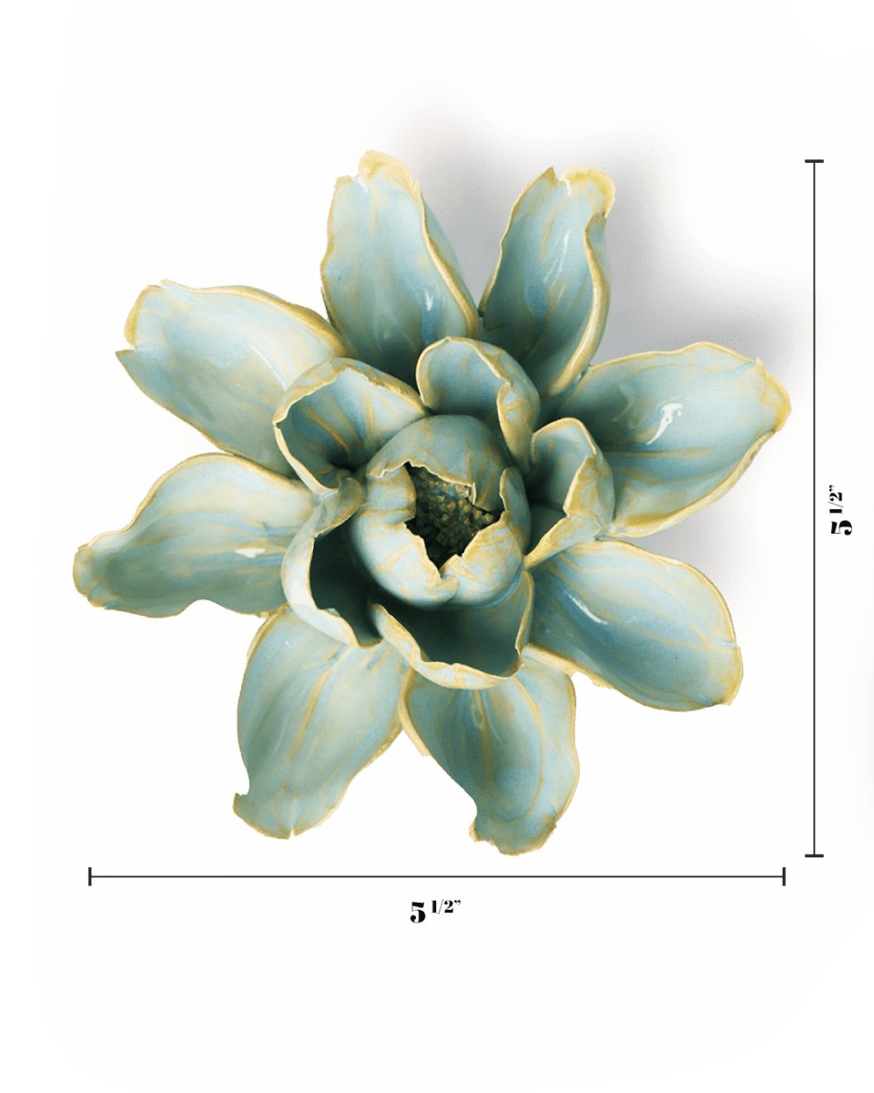 Robin's Egg Blue Aurora Water Lily - Chive Ceramics Studio - Ceramic Flowers - Chive Ceramics Studio