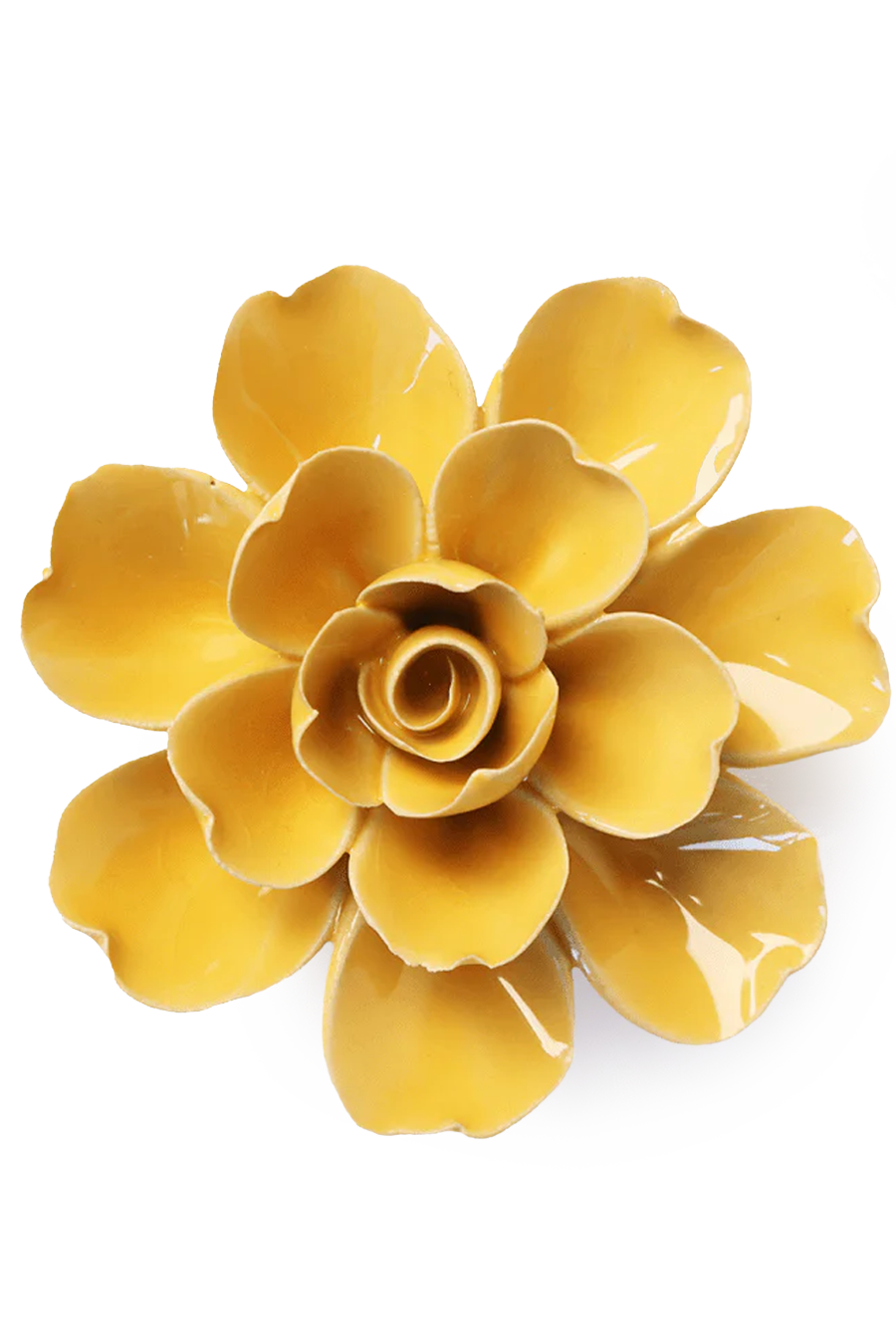 Burnt Yellow Tahitian Gardenia - Chive Ceramics Studio - Ceramic Flowers - Chive Ceramics Studio