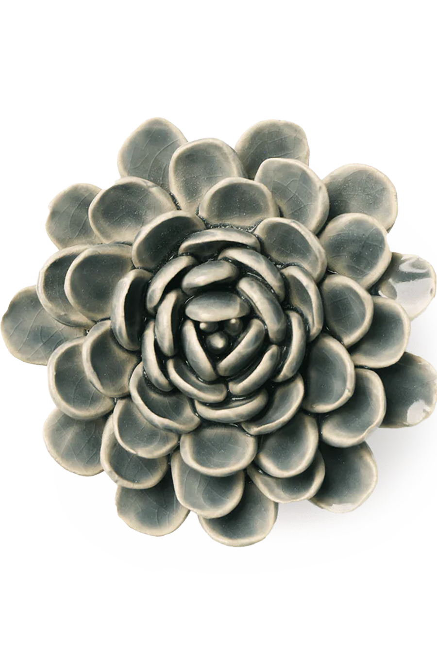 Pewter Blue Zinderella Zinnia - Chive Ceramics Studio - Ceramic Flowers - Chive Ceramics Studio