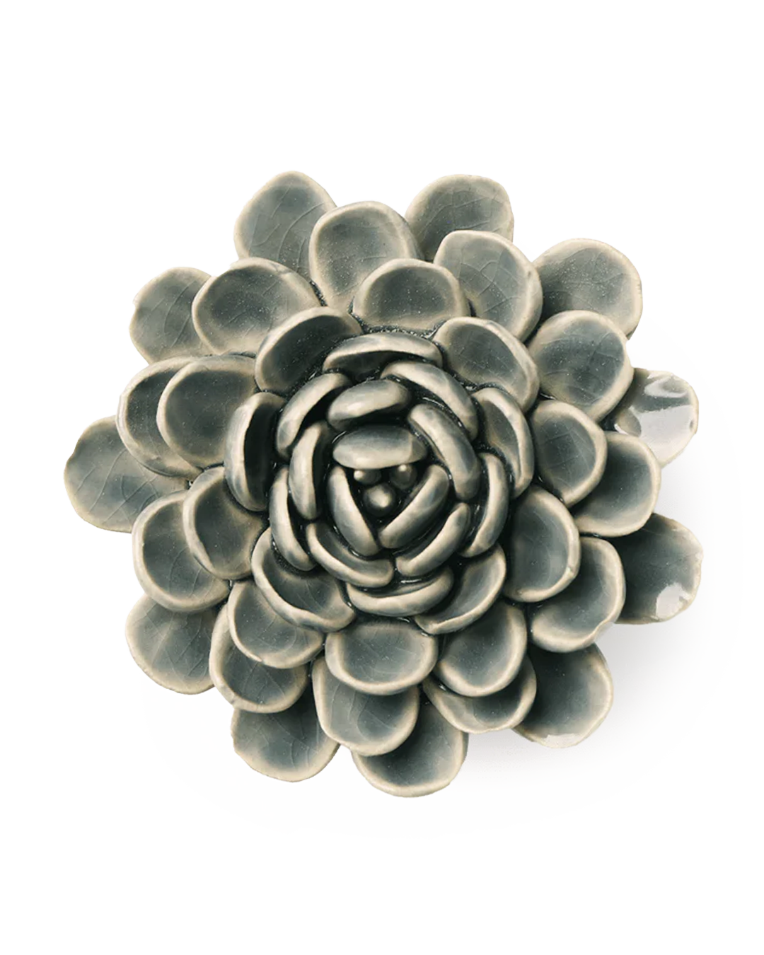 Pewter Blue Zinderella Zinnia - Chive Ceramics Studio - Ceramic Flowers - Chive Ceramics Studio