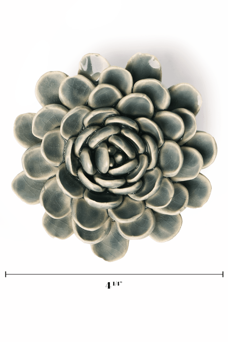 Pewter Blue Zinderella Zinnia - Chive Ceramics Studio - Ceramic Flowers - Chive Ceramics Studio