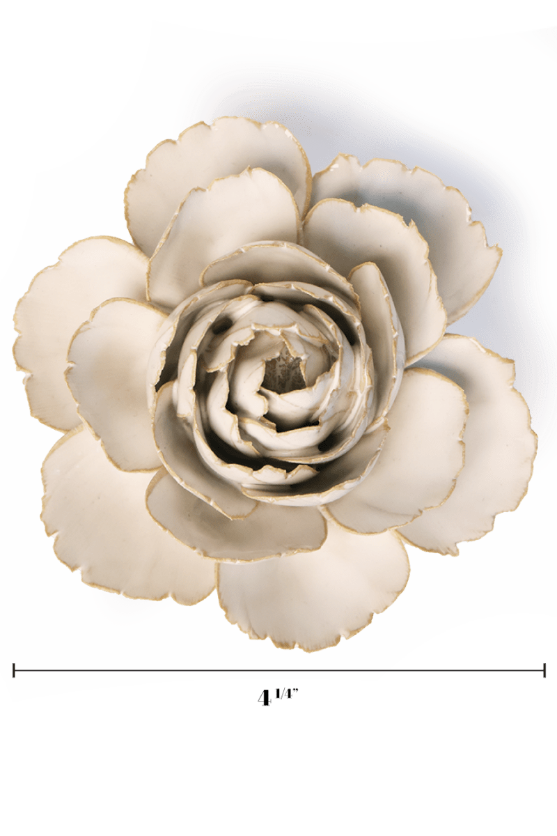 Ivory English Rose - Chive Ceramics Studio - Ceramic Flowers - Chive Ceramics Studio