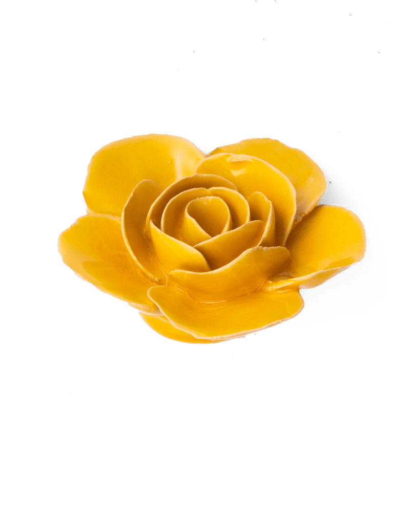 France Ceramic Flower Wall Art Yellow Ranunculus - Chive Ceramics Studio - Ceramic Flowers - Chive Ceramics Studio