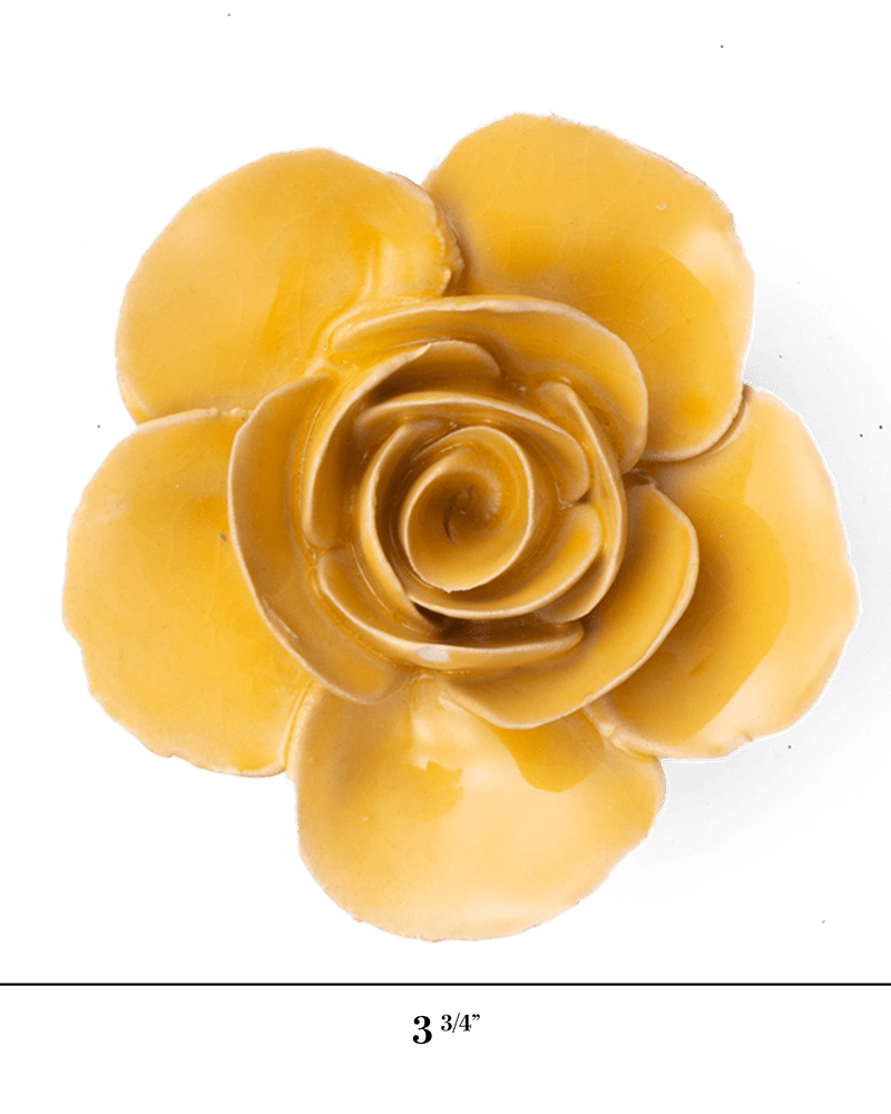 France Ceramic Flower Wall Art Yellow Ranunculus - Chive Ceramics Studio - Ceramic Flowers - Chive Ceramics Studio