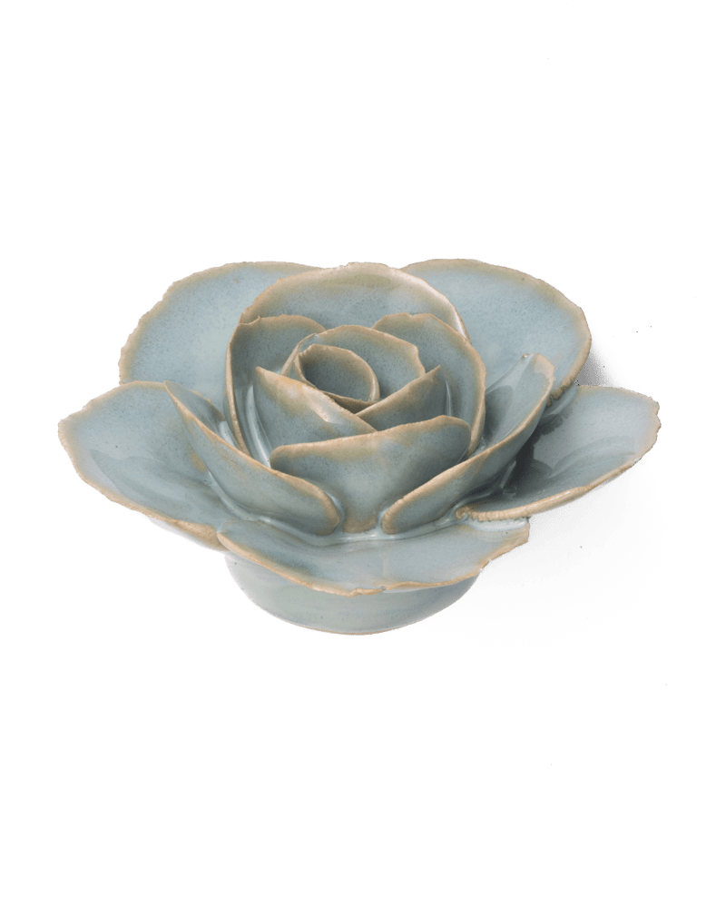 France Ceramic Flower Wall Art Teal Ranunculus - Chive Ceramics Studio - Ceramic Flowers - Chive Ceramics Studio