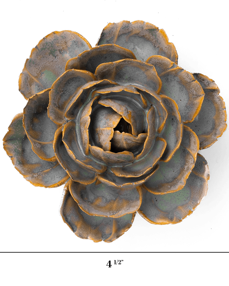 France Ceramic Flower Wall Art Blue Green Cabbage Flower - Chive Ceramics Studio - Ceramic Flowers - Chive Ceramics Studio