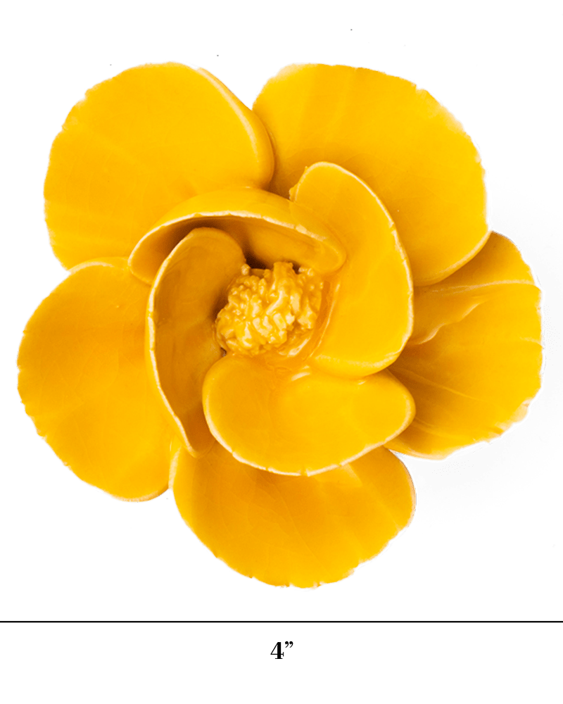 France Ceramic Flower Wall Art Yellow Lotus - Chive Ceramics Studio - Ceramic Flowers - Chive Ceramics Studio