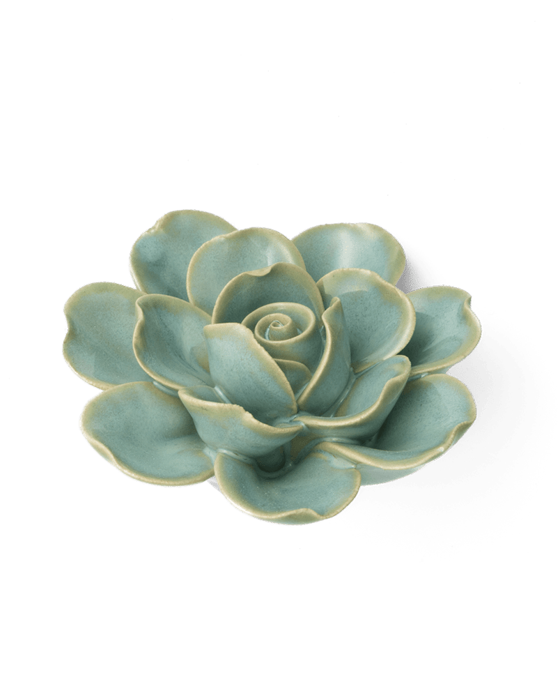 FR10 Milk Teal Tahitian Gardenia - Chive Ceramics Studio - Ceramic Flowers - Chive Ceramics Studio