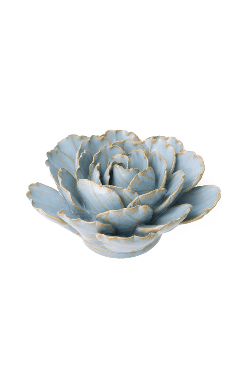 FR11 Robin's Egg Blue Keiko Peony - Chive Ceramics Studio - Ceramic Flowers - Chive Ceramics Studio