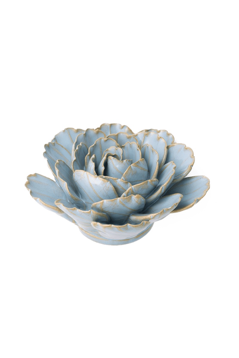 FR11 Robin's Egg Blue Keiko Peony - Chive Ceramics Studio - Ceramic Flowers - Chive Ceramics Studio
