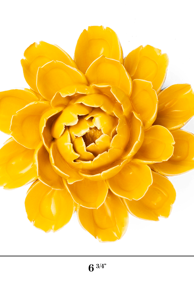 France Ceramic Flower Wall Art Yellow Cabbage Flower - Chive Ceramics Studio - Ceramic Flowers - Chive Ceramics Studio