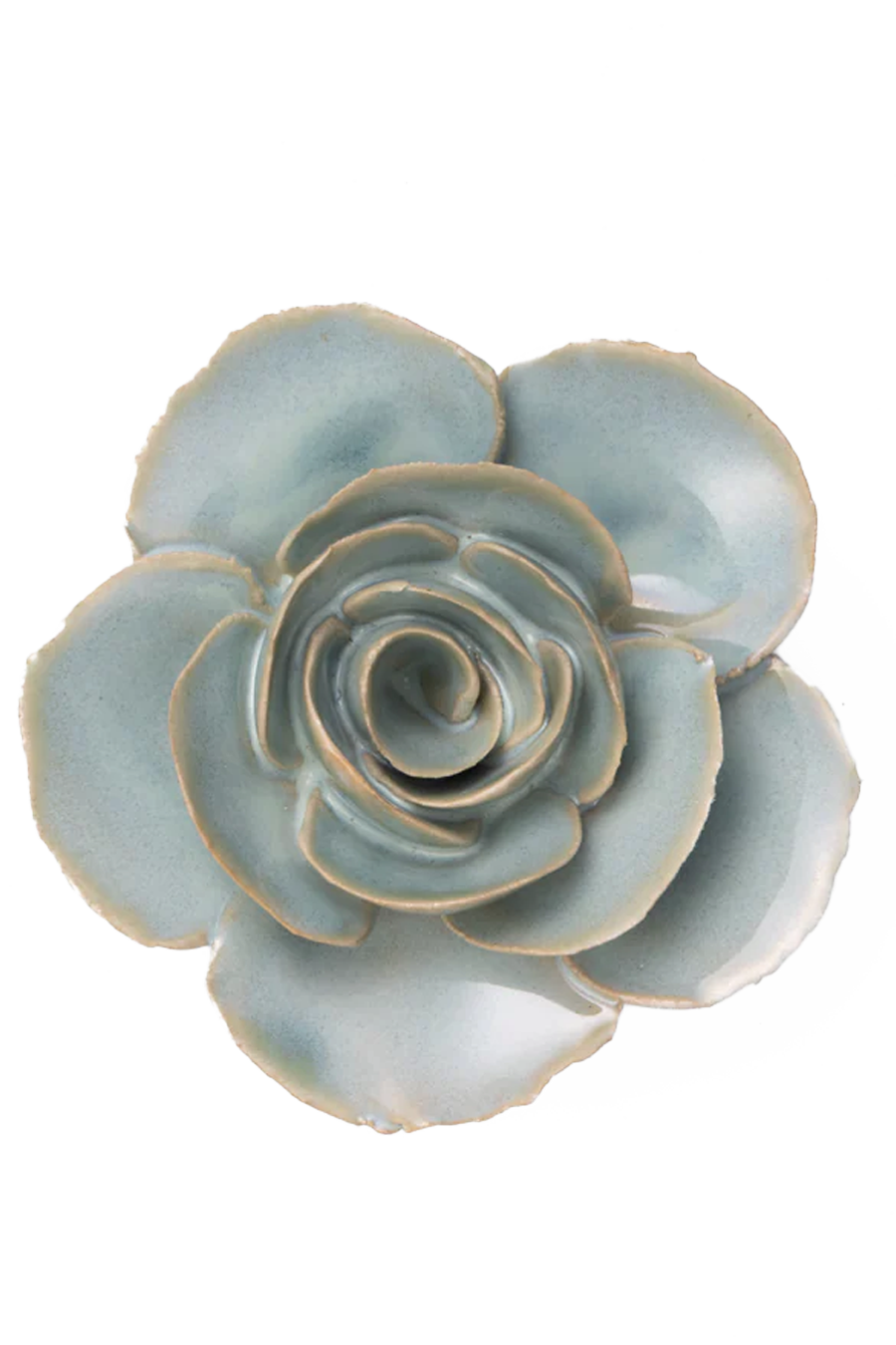 France Ceramic Flower Wall Art Teal Ranunculus - Chive Ceramics Studio - Ceramic Flowers - Chive Ceramics Studio