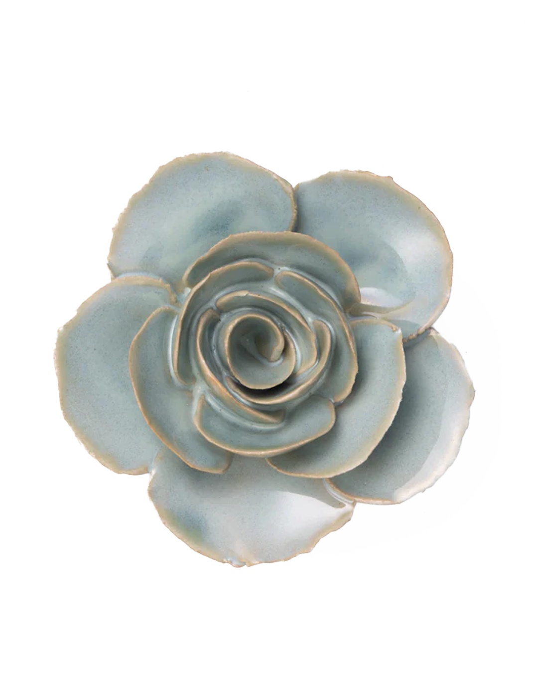France Ceramic Flower Wall Art Teal Ranunculus - Chive Ceramics Studio - Ceramic Flowers - Chive Ceramics Studio