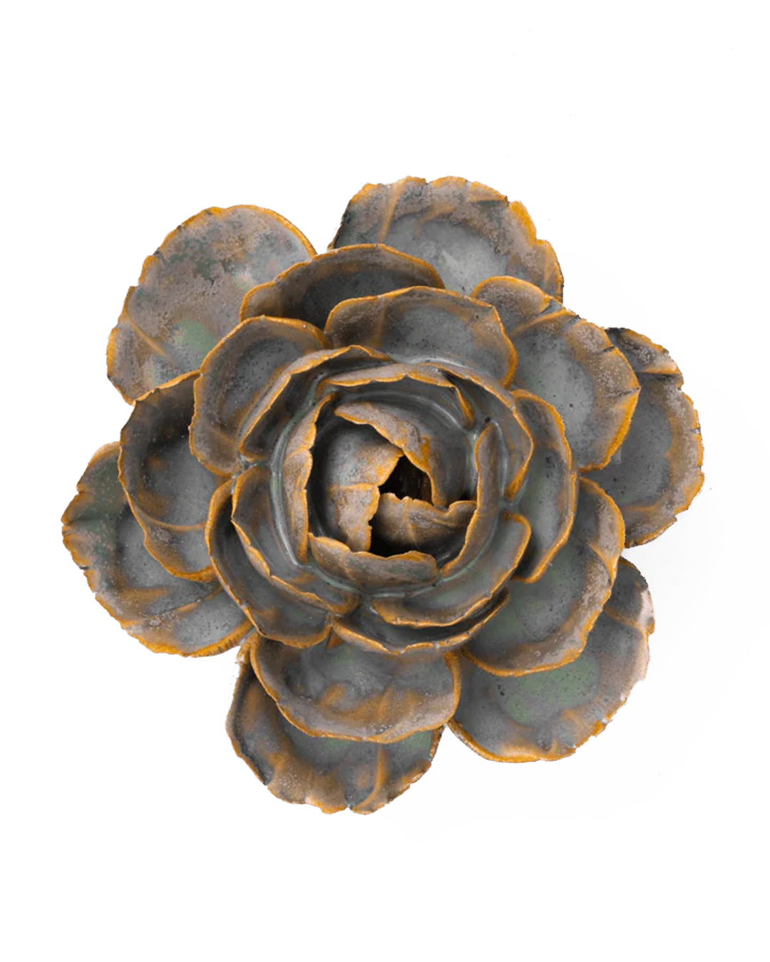 France Ceramic Flower Wall Art Blue Green Cabbage Flower - Chive Ceramics Studio - Ceramic Flowers - Chive Ceramics Studio