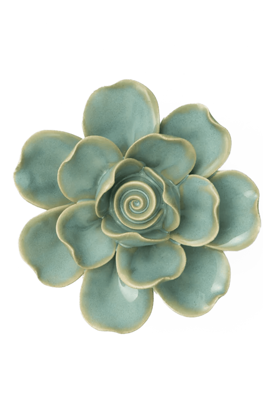 FR10 Milk Teal Tahitian Gardenia - Chive Ceramics Studio - Ceramic Flowers - Chive Ceramics Studio