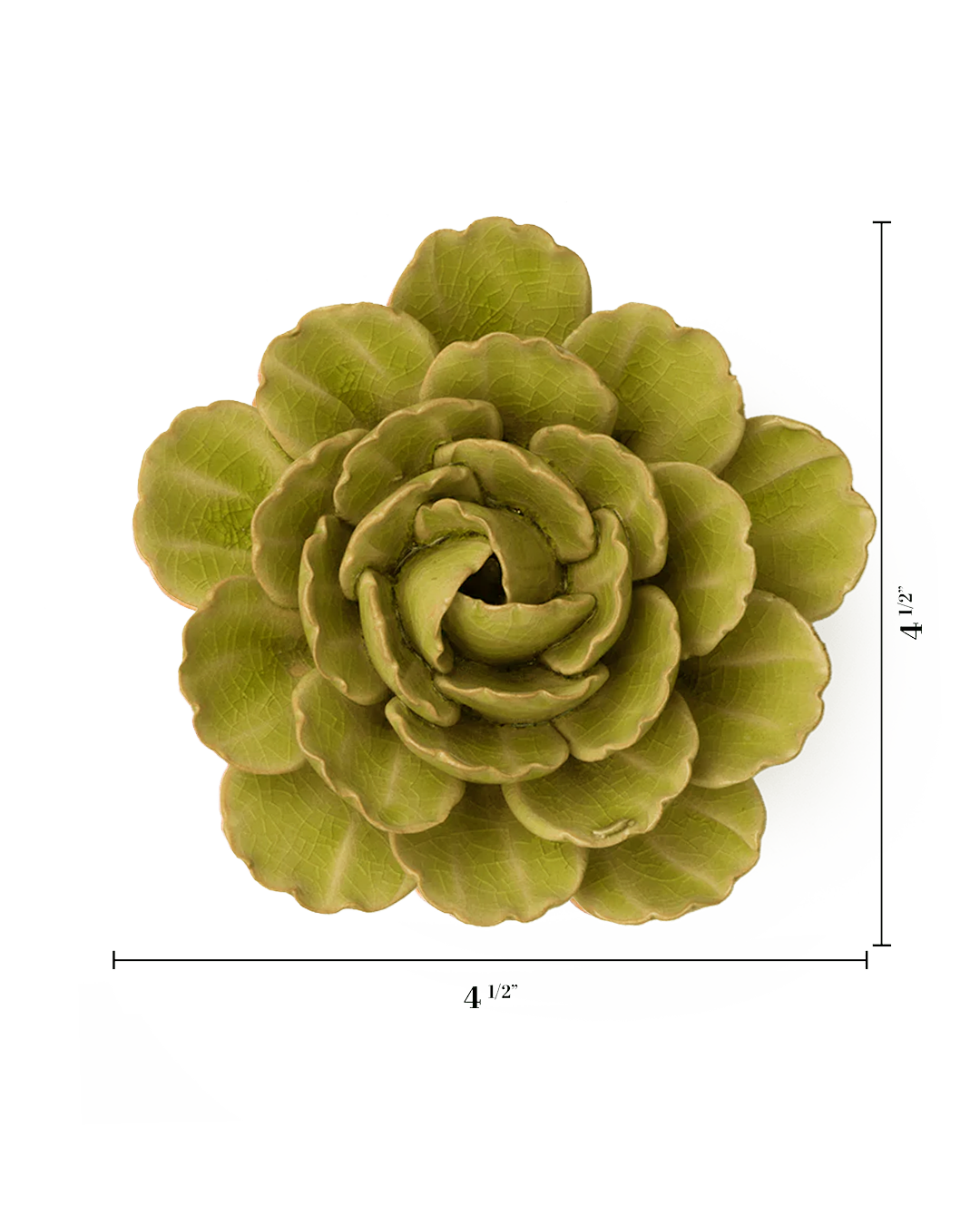 France Ceramic Flower Wall Art Green Peony - Chive Ceramics Studio - Ceramic Flowers - Chive Ceramics Studio