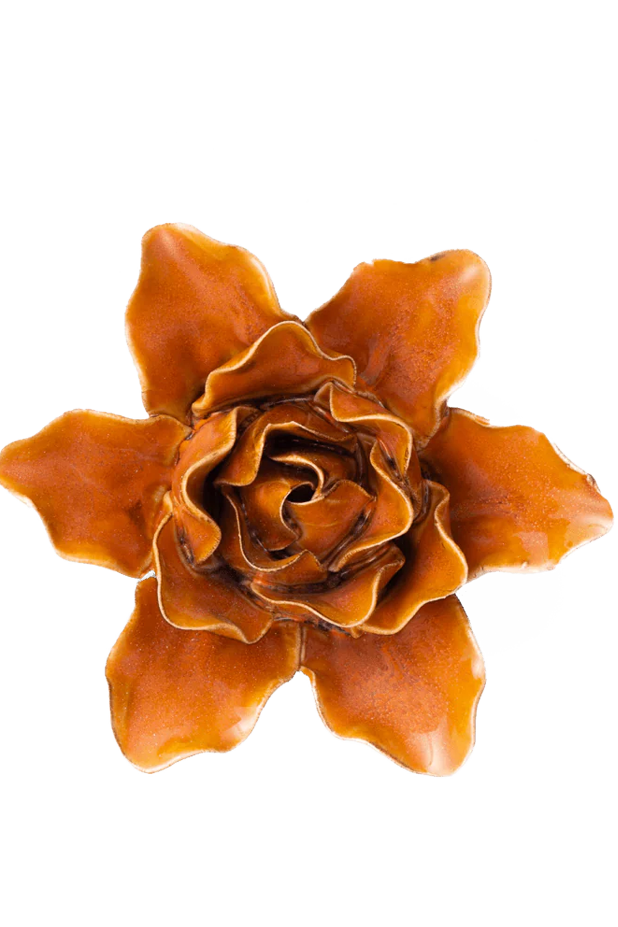 France Ceramic Flower Wall Art Rust Lily - Chive Ceramics Studio - Ceramic Flowers - Chive Ceramics Studio