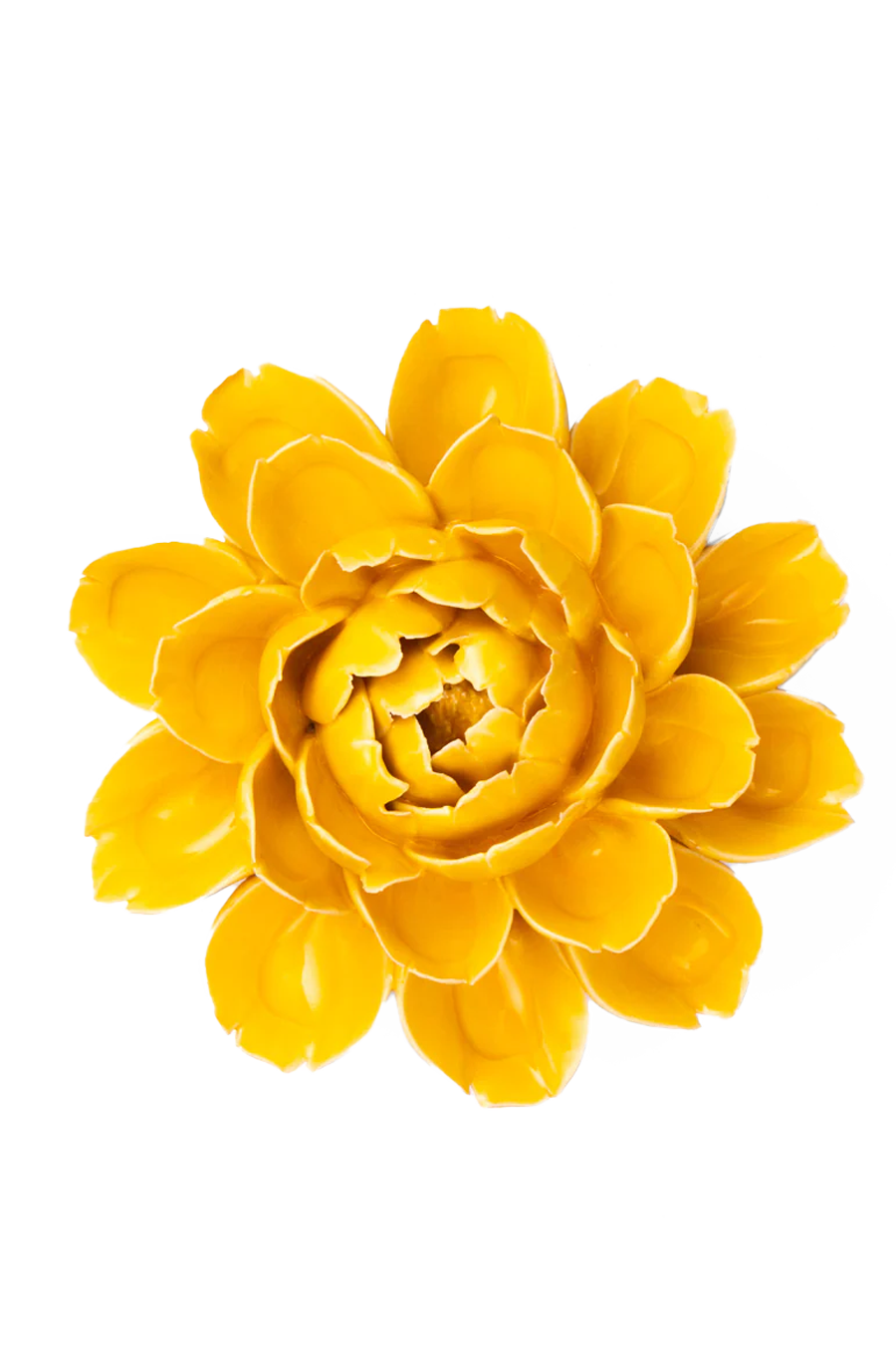 France Ceramic Flower Wall Art Yellow Cabbage Flower - Chive Ceramics Studio - Ceramic Flowers - Chive Ceramics Studio