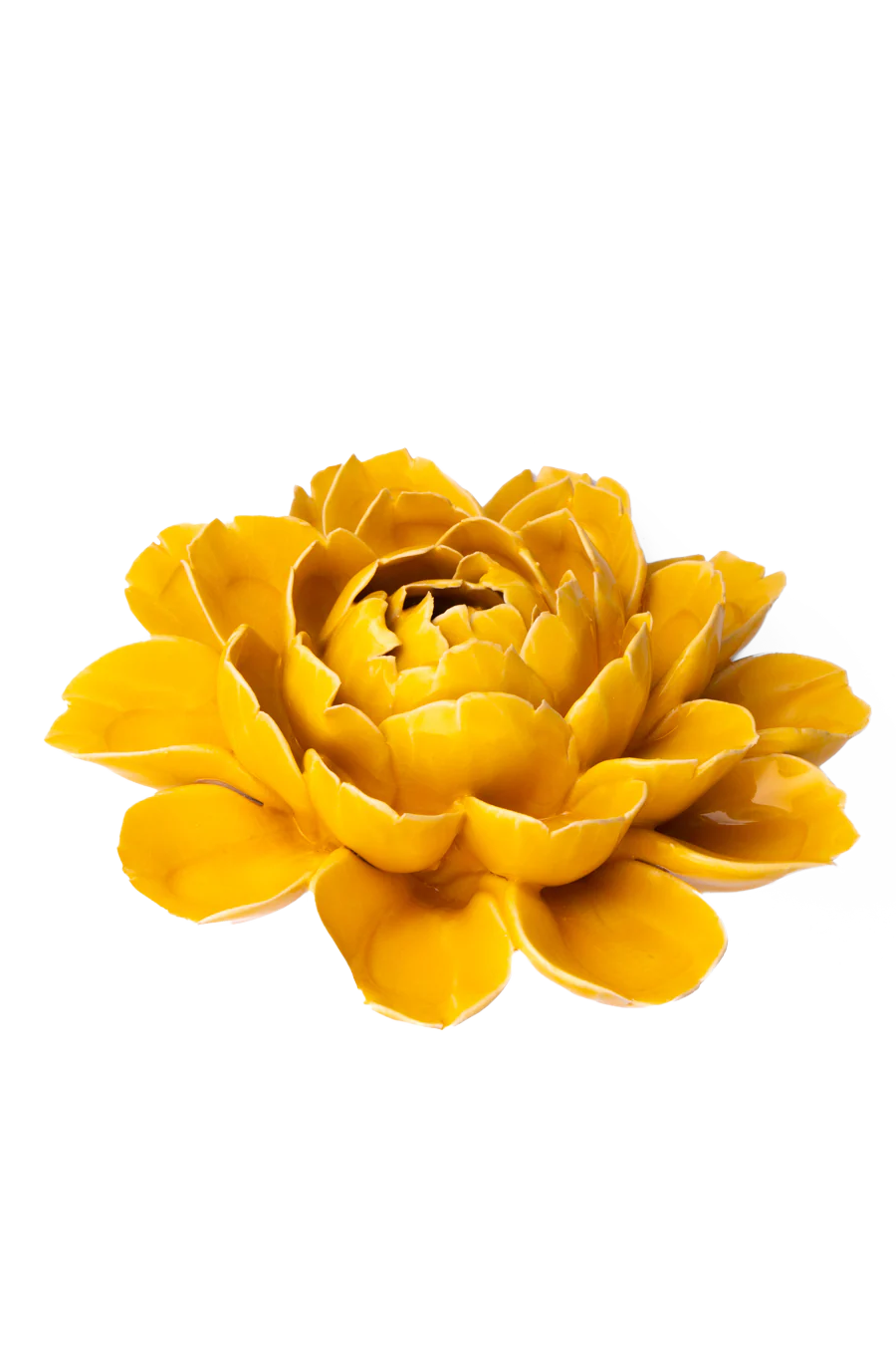 France Ceramic Flower Wall Art Yellow Cabbage Flower - Chive Ceramics Studio - Ceramic Flowers - Chive Ceramics Studio