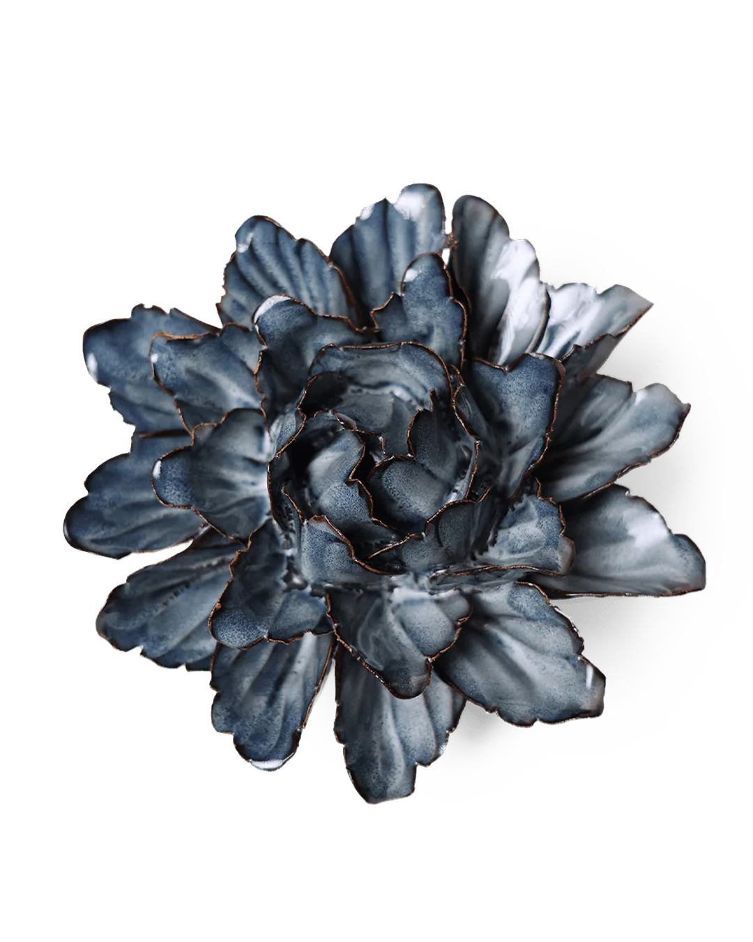 JA12 Navy Sorbet Peony - Chive Ceramics Studio - Ceramic Flowers - Chive Ceramics Studio