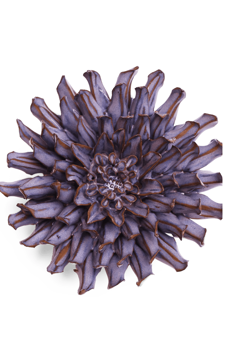 JA22 Violet Blue Fleur De Lis Mum - Chive Ceramics Studio - Ceramic Flowers - Chive Ceramics Studio