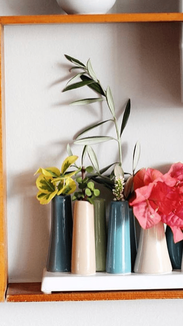 Pooley Modern Bud Vase For Flowers - Chive Ceramics Studio - Vases - Chive Ceramics Studio
