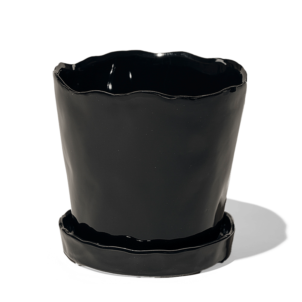 Tika Ceramic Pot & Saucer Set With Drainage - Chive Ceramics Studio - Pots - Chive Ceramics Studio