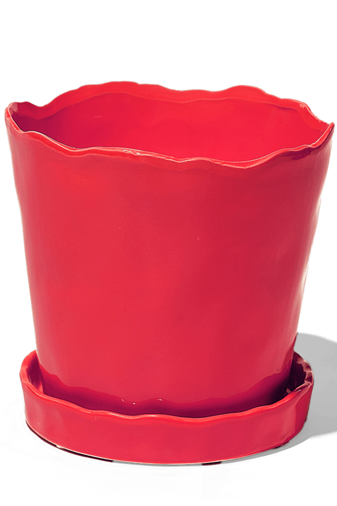 Tika Ceramic Pot & Saucer Set With Drainage - Chive Ceramics Studio - Pots - Chive Ceramics Studio