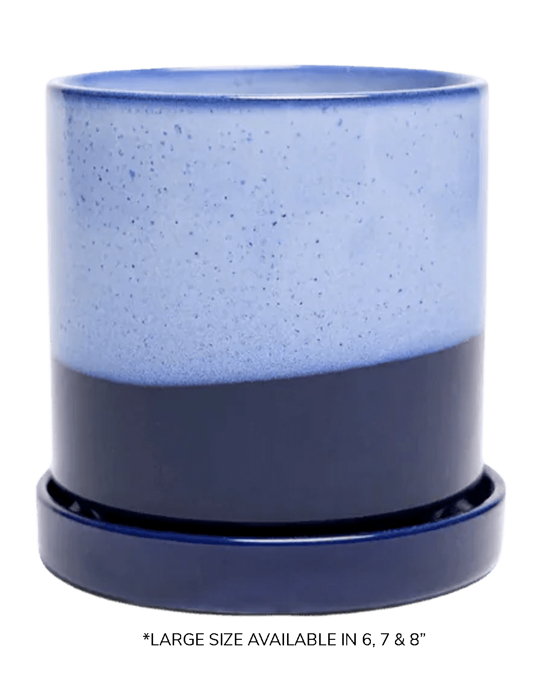 Close-up of the Chive Minute large cobalt blue ceramic pot showing the color and glaze finish.