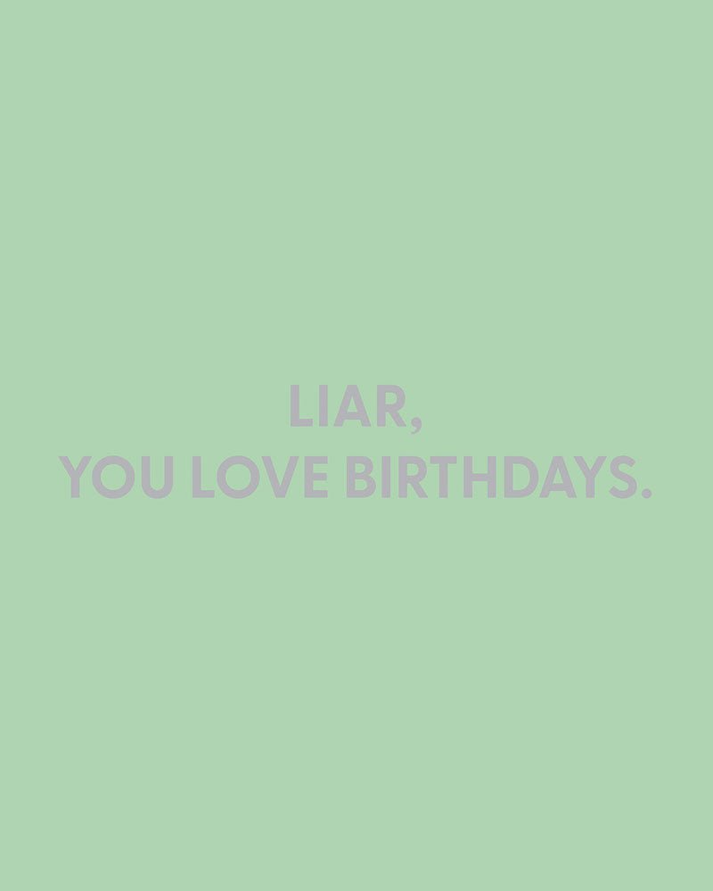 Liar, you love birthdays. - Greeting Card - Chive Ceramics Studio - Cards - Chive Ceramics Studio