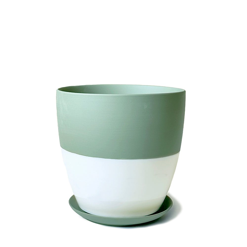 Dyad Porcelain Modern Indoor Plant Pot With Saucer - Chive Plant Studio - Pots - Chive