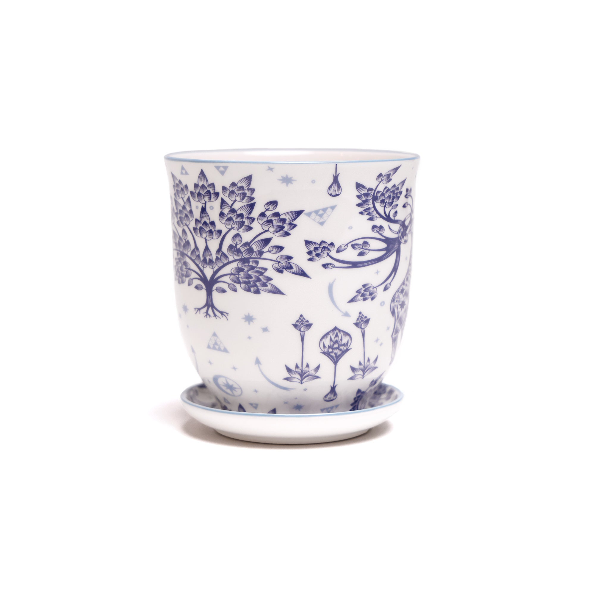 Liberte 5 Porcelain Pot And Saucer With Drainage - Chive Studio Canada