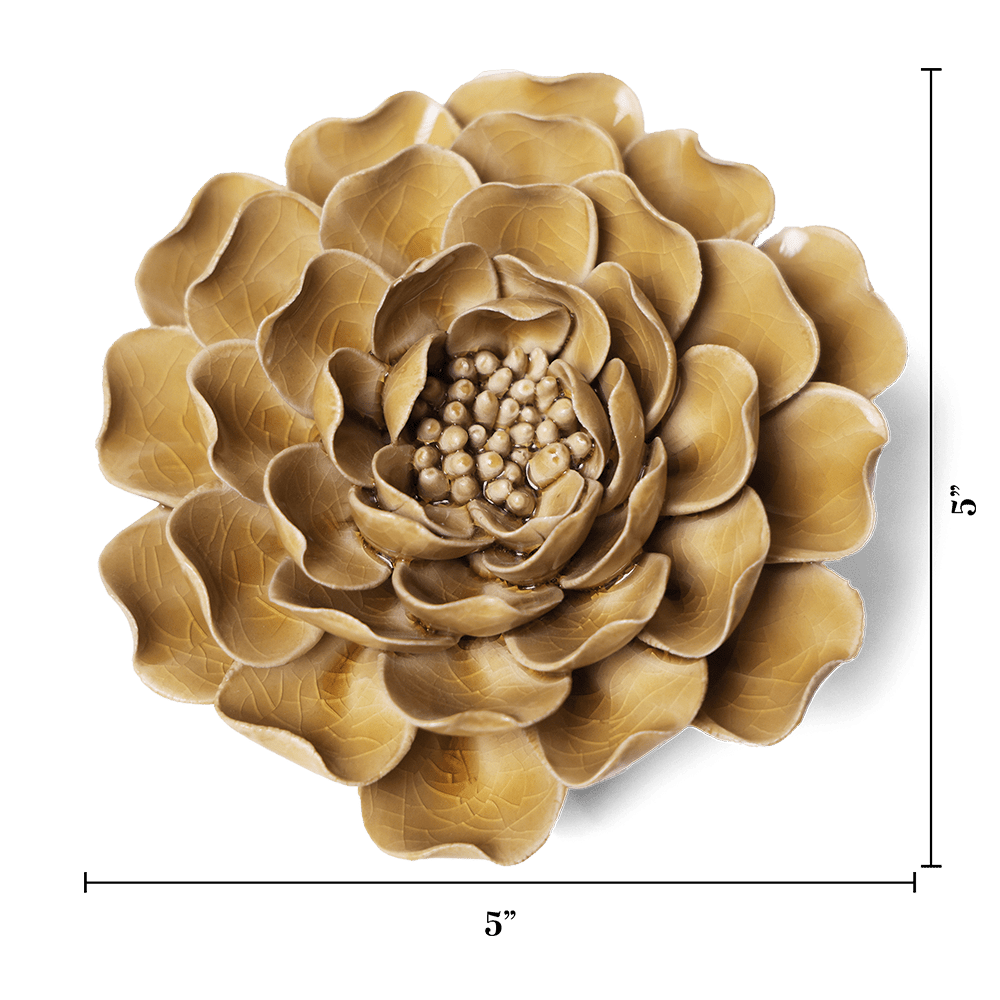 EG16 Caramel Charm Peony - Chive Ceramics Studio - Ceramic Flowers - Chive Ceramics Studio