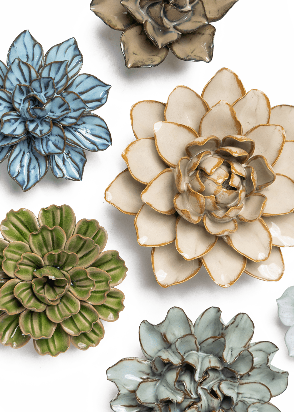 Meigetsuin - 6 Piece Set - Chive Ceramics Studio - Ceramic Flower Sets - Chive Ceramics Studio