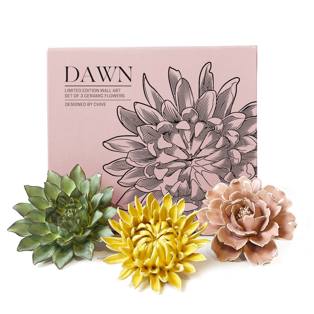 Ceramic Flower Wall Art Dawn Box Set - Chive Plant Studio - Ceramic Flowers - Chive